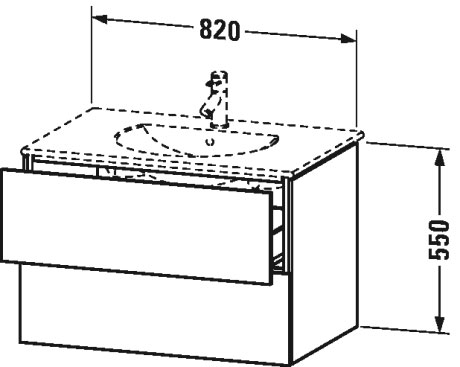Тумба подвесная под раковину Duravit L-Cube LC626208585 белый глянцевый