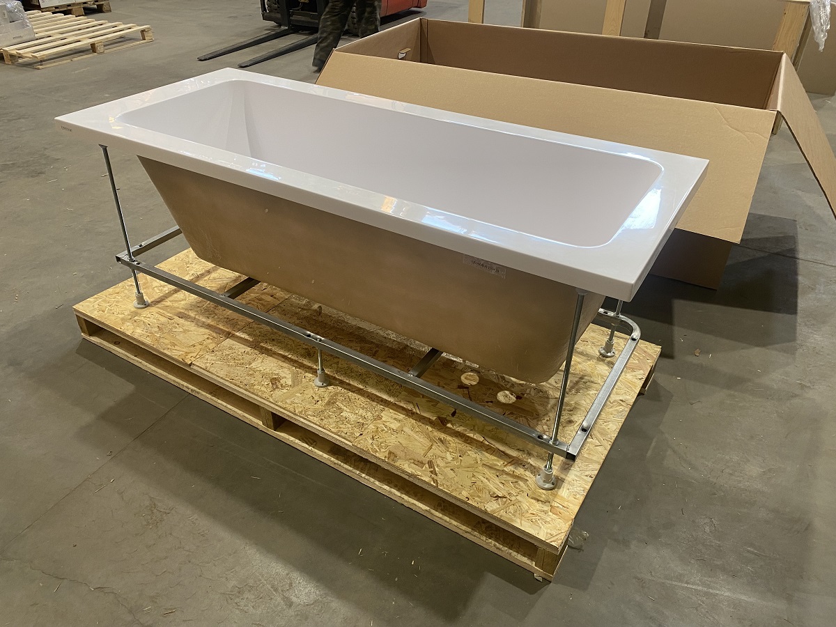 Ванна встраиваемая из геля Crystal Tech GRUPPO TREESSE QUADRA V0721 1700 мм х 700 мм, белый глянцевый