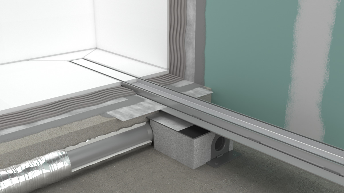 Универсальная скрытая часть для линейных сливов Ubox НANSGROHE RainDrain 01001180 стандартная установка, гидрозавтвор 50 мм