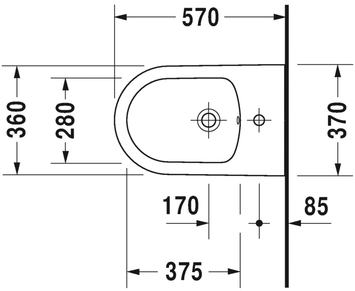 Подвесное биде Duravit ME By Starck 2288150000 белое