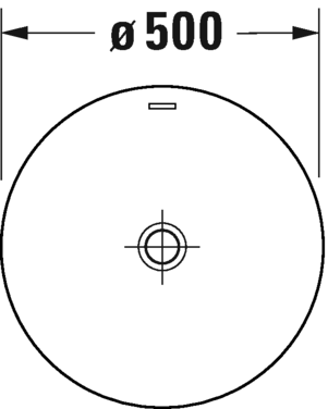 Отдельно стоящая раковина Duravit White Tulip 2702500070 Ø500 мм, без отверстия под смеситель, пристенный вариант, белая