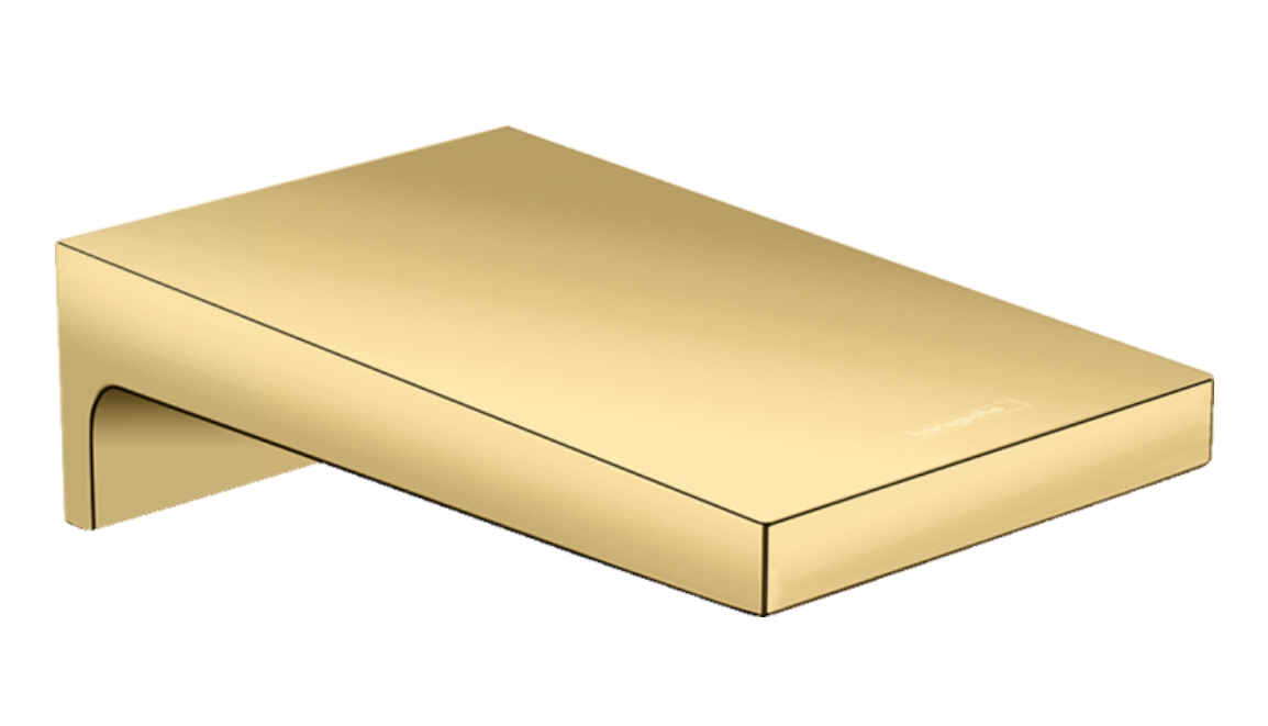 Излив на ванну настенный широкий HANSGROHE Metropol 32543990 вылет 185 мм, цвет Полированное золото
