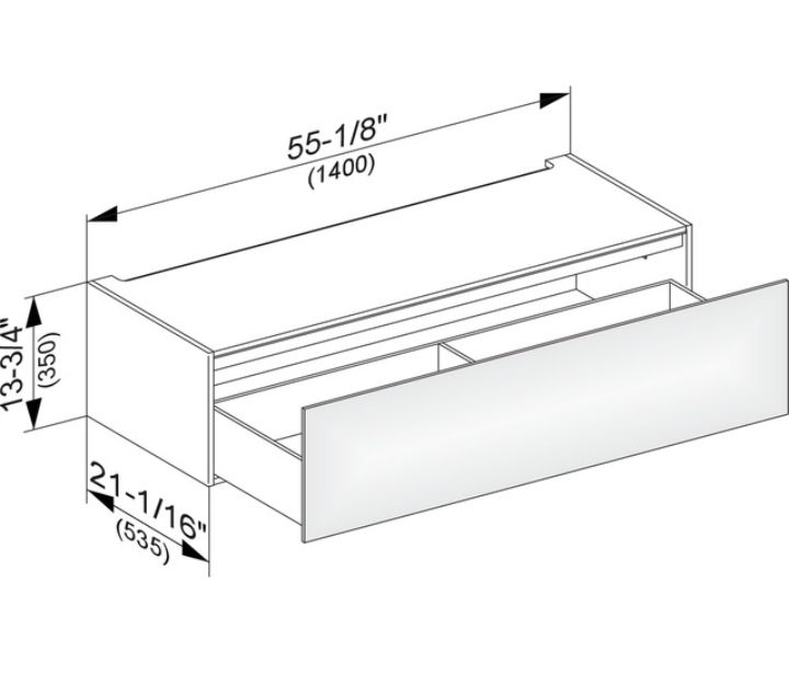 Модуль нижнего шкафа KEUCO EDITION 11 31313 370100 для встройки снизу, с одним выдвижным ящиком, с внутренней светодиодной подсветкой, корпус/фасад структурный лак, трюфель