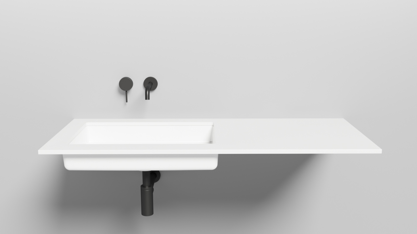 Раковина встраиваемая под столешницу прямоугольная SALINI MAREA 14 1802214M 600х400х128мм, S-Stone, без донного клапана, цвет Белый матовый