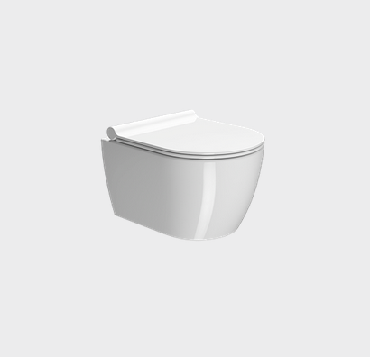 Унитаз подвесной GSI PURA 8802FR211 460 мм х 350 мм, Swirlflush, с крепежом, белый глянцевый