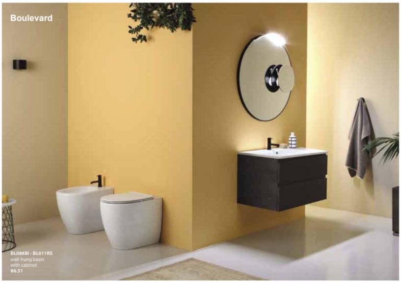 Тумба подвесная GLOBO BOULEVARD BL011RS 505 мм х 850 мм, c двумя выдвижными ящиками, Rovere Scuro (Снимается с производства)