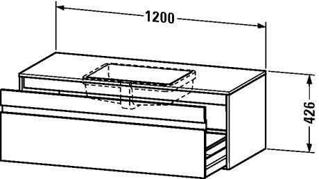 Тумба подвесная под раковину Duravit Ketho KT689602222 с одним выдвижным ящиком, со встраиваемой раковиной, белый глянцевый (изделие снято с производства)