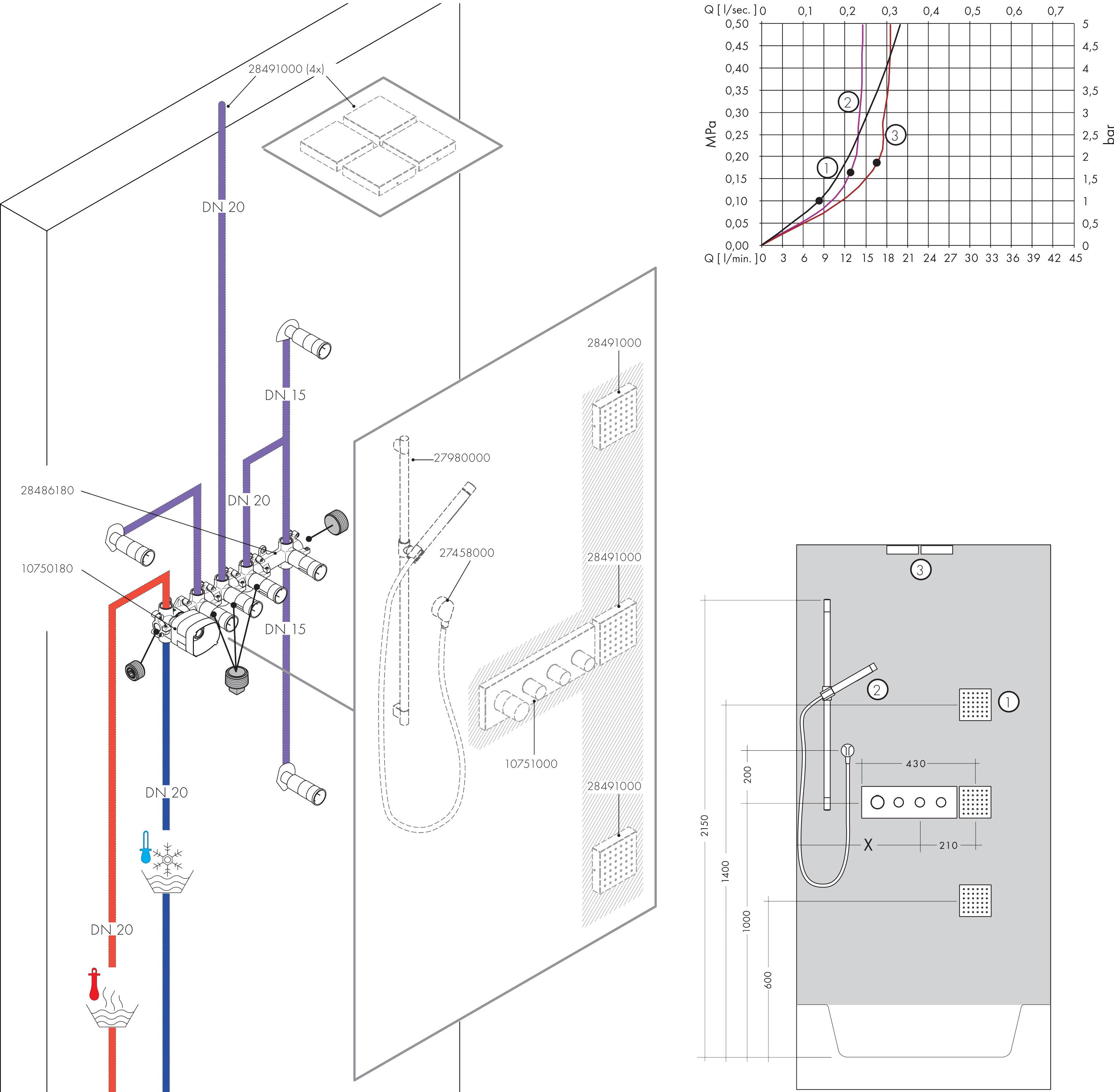 Шланговое подсоединение с клапаном обратного тока HANSGROHE Fixfit 27458000 цвет Хром