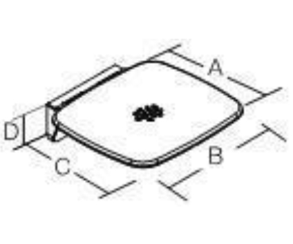 РАСПРОДАЖА Сиденье для душа откидное PROVEX SERIE 300 3020 SD 05 PM  Хром/Тёмно-серый