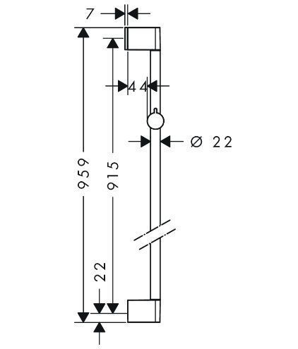 Душевая штанга для душа HANSGROHE Unica Croma 26506000 900 мм, без шланга, цвет Хром