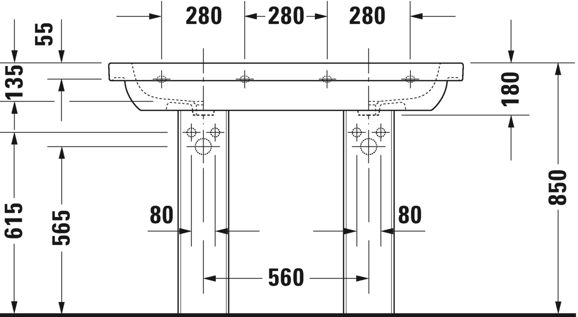 Раковина встраиваемая сверху  Duravit d-code 03481200002 120х49 см
