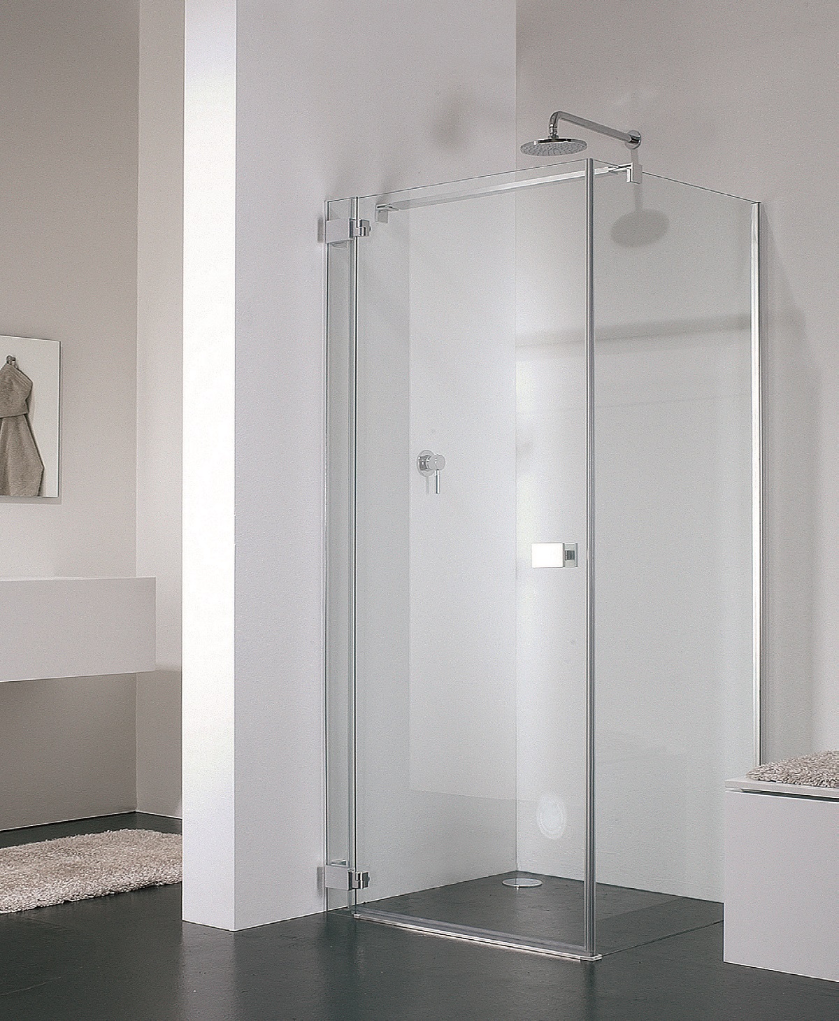 РАСПРОДАЖА Боковая стенка для прямоугольной кабины Provex E-lite 0005 EW 05 GL 1000 мм х 1950 мм, блестящий алюминий/стекло прозрачное