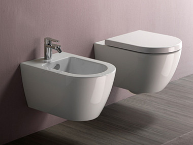 УЦЕНКА. Биде подвесное GSI PURA   8864111_УЦ/7     500 мм х 360 мм, с отверстием под смеситель, с переливом, без крепежа FISR2, белый глянцевый /Дефект: черные точки в эмали.