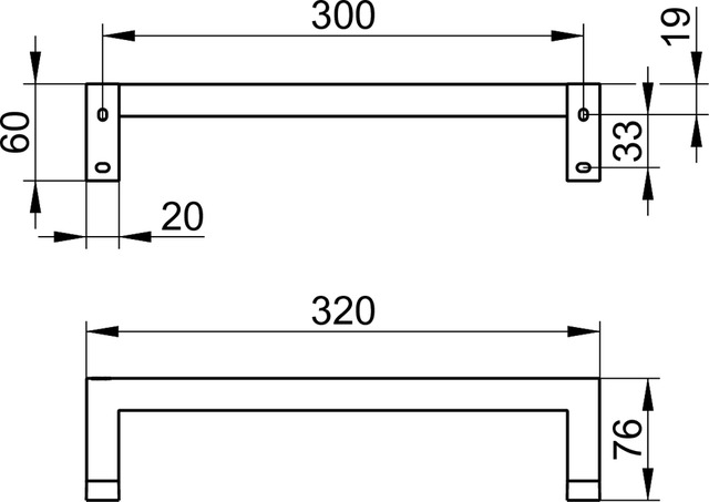 Поручень KEUCO EDITION 90 Square 19107 010000 320 мм, хром