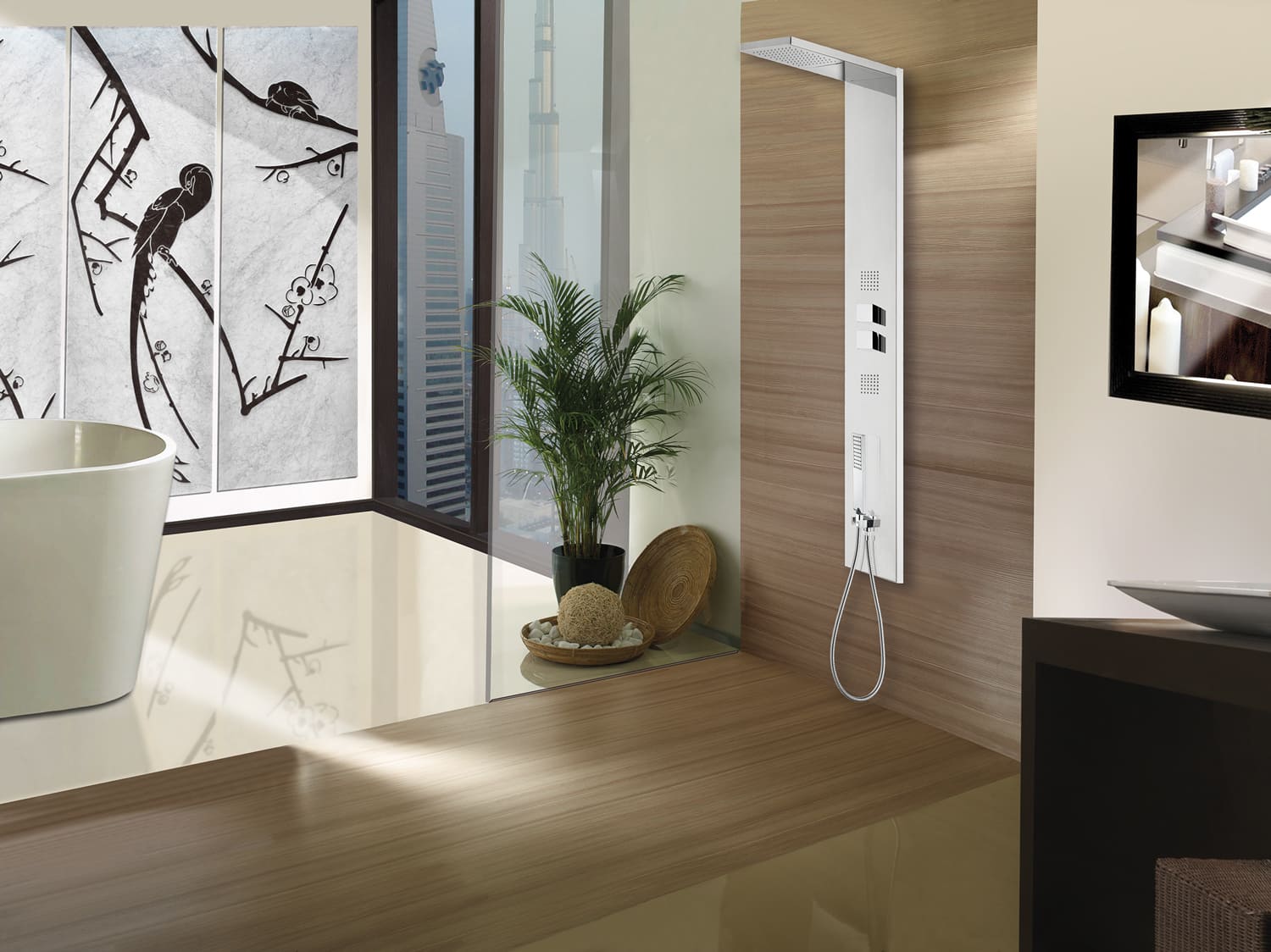 Душевая панель Bossini Manhattan Panel 4 Monocomando L00891 Хром