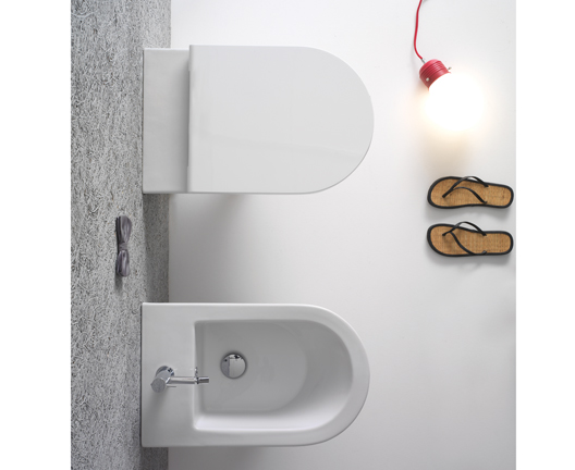 Биде подвесное GLOBO FORTY3 FOS09BI 360 мм х 570 мм, с отверстием под смеситель, с креплением, белый глянцевый