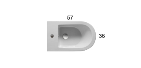 Биде подвесное GLOBO FORTY3 FOS09BI 360 мм х 570 мм, с отверстием под смеситель, с креплением, белый глянцевый