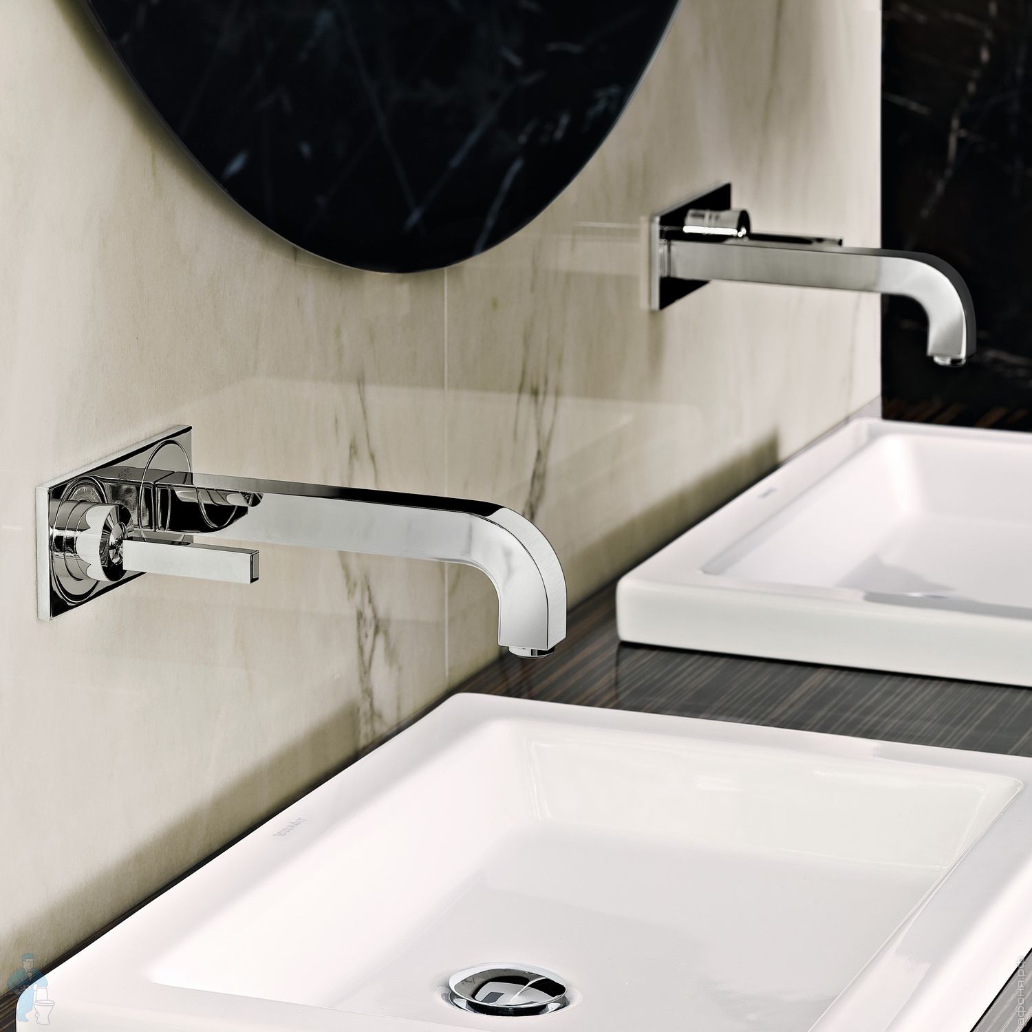 Смеситель для раковины AXOR Citterio 39115000 настенный хром