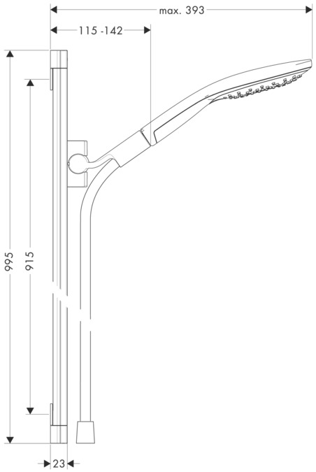 Душевой гарнитур Hansgrohe Raindance Select S 150 Unica'S 26626400 белый/хром