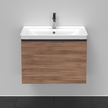 Тумба подвесная под раковину DURAVIT D-Neo DE425407979 634 мм х 452 мм, с одним выдвижным ящиком, орех натуральный