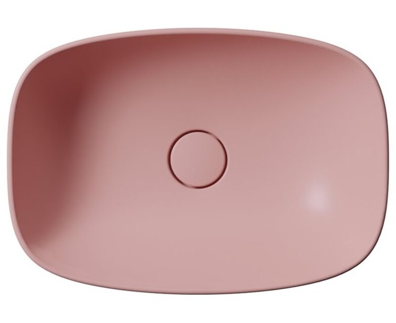 Раковина-чаша накладная овальная GSI NUBES 978424 500 мм х 350 мм, без перелива, без отверстия под смеситель, цвет матовый Blush