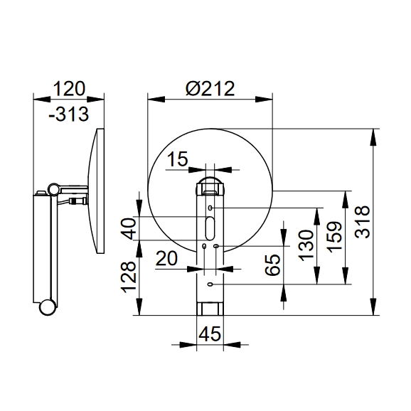 Косметическое зеркало с подсветкой KEUCO iLook Move 17612 379004 цвет Чёрный матовый
