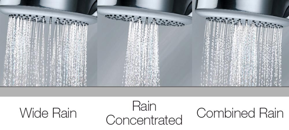 Лейка для душа Bossini Dinamica 3 режима B00171 Хром