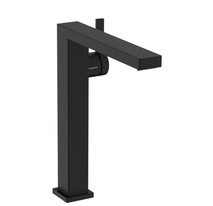 Однорычажный смеситель для раковины Hansgrohe Tecturis E 73070670 CoolStart, с клапаном push-open, цвет Чёрный матовый