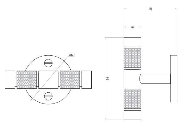 Крючок двойной для халата или полотенца OFFICINA 01 127 7516 0800 Чёрный матовый