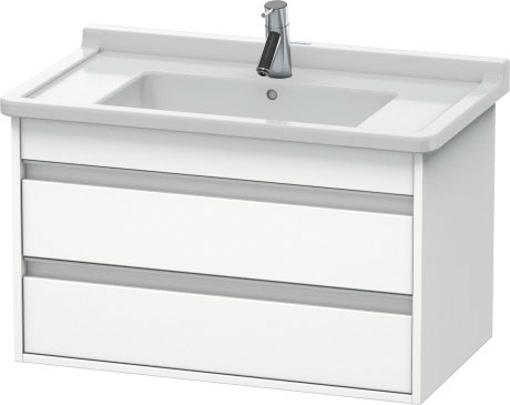 Тумба подвесная под раковину Duravit Ketho 6644 18 с двумя выдвижными ящиками, белый матовый