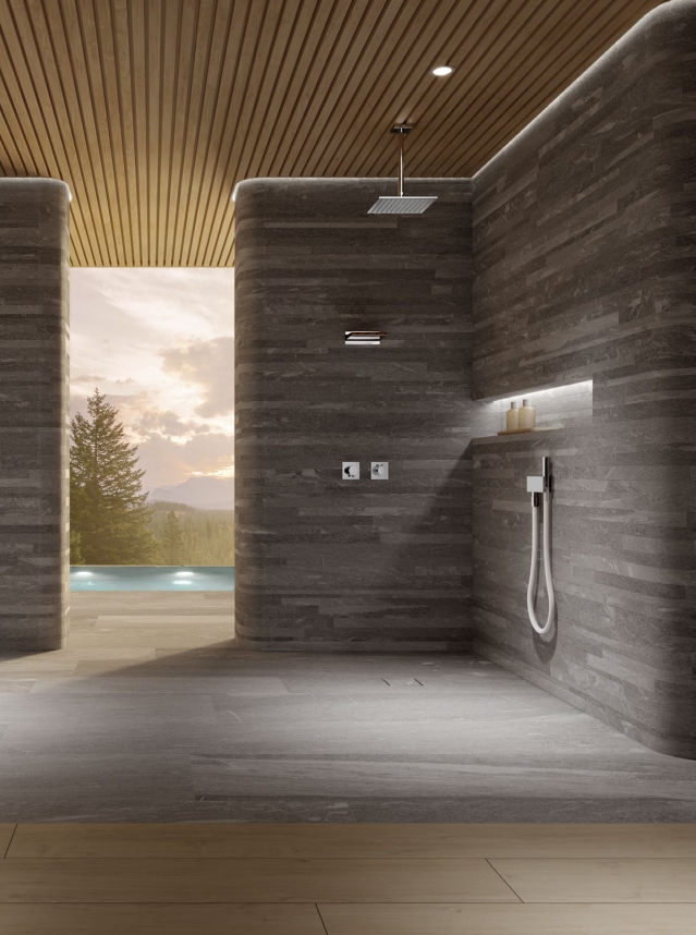 Смеситель однорычажный для душа KEUCO SOLO 59552 010202 с выводом для шланга, с квадратной розеткой, хром