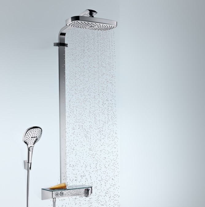 Душевой комплект Hansgrohe Raindance Select E 300 2jet 27126400 Showerpipe белый/хром