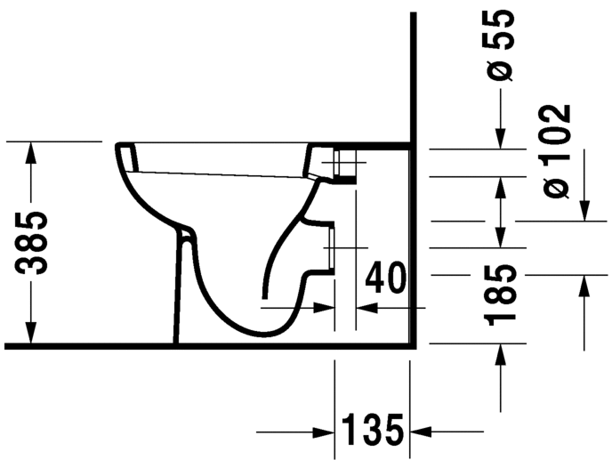 Напольный приставной унитаз Duravit D-Code 21150900002 белый