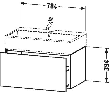 Тумба подвесная под раковину Duravit L-Cube LC 6177 2222 белый глянцевый