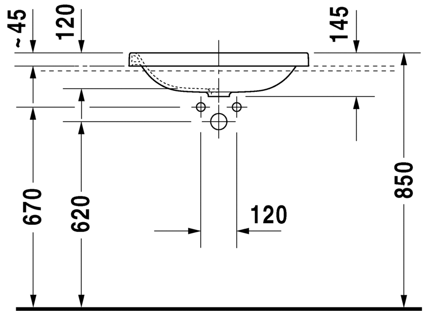 Раковина встраиваемая сверху Duravit Durastyle 0372600000 60х43см