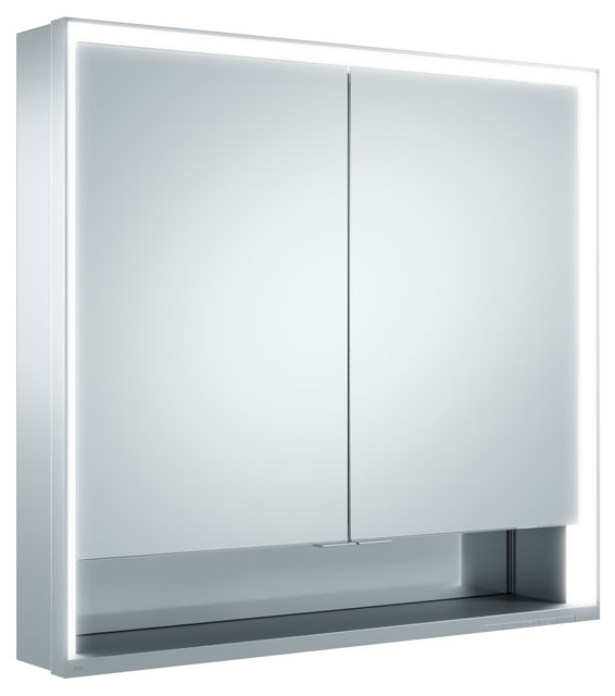 Зеркальный шкаф Keuco Royal Lumos 14322 171301 алюминий серебристый 800 х 735 мм с уменьшенной глубиной