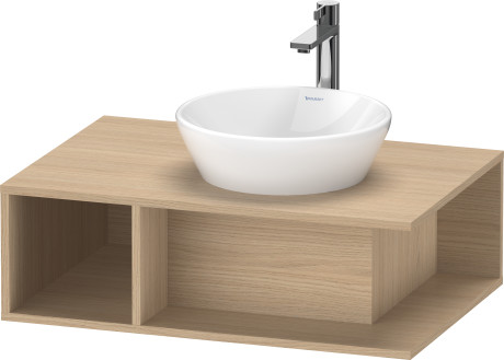 Тумба подвесная под раковину DURAVIT D-Neo DE495803030 800 мм х 550 мм, с консолью, с открытой полкой слева, натуральный дуб