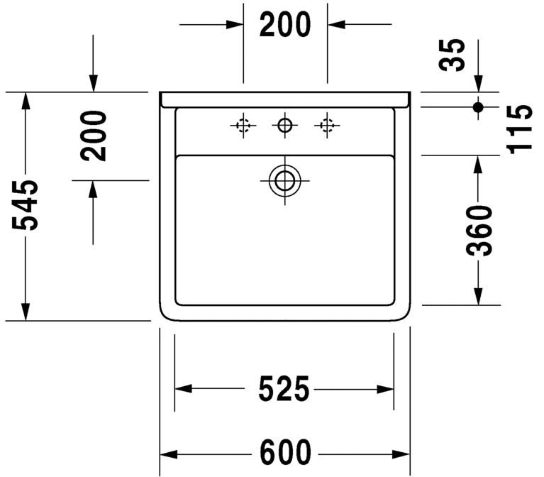 Раковина подвесная Duravit Strack 3 0309600000 60х54 см