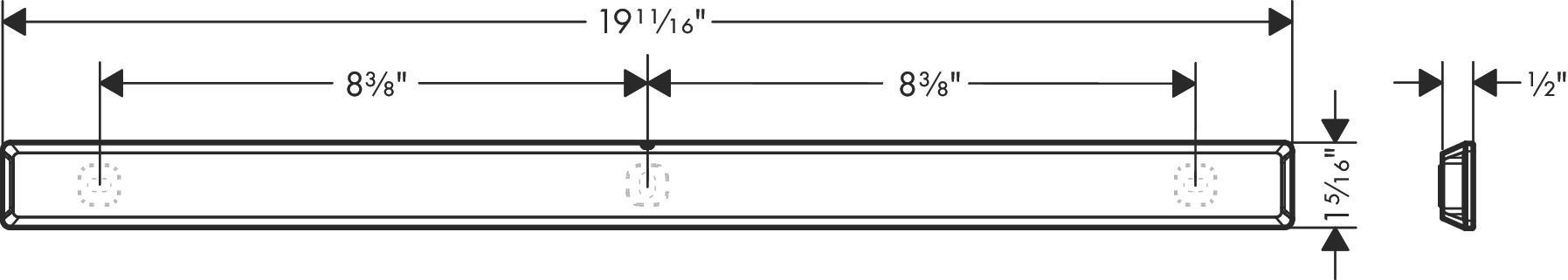 Штанга для коепления аксессуаров HANSGROHE WallStoris 27902700 500 мм, цвет Чёрный матовый