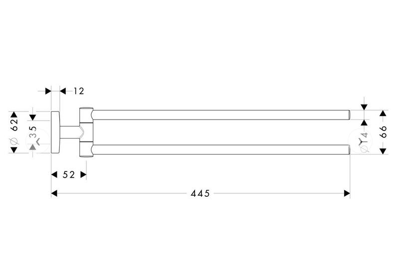 Полотенцедержатель двойной HANSGROHE LOGIS 40512000 цвет Хром
