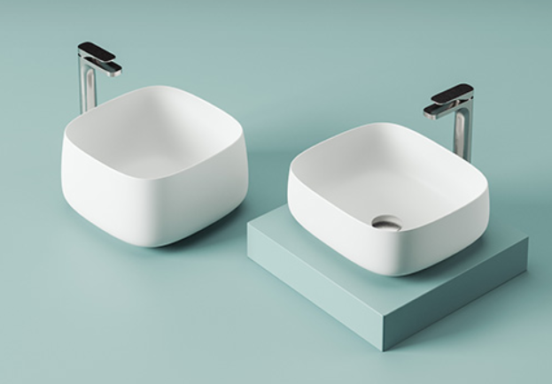 Накладная квадратная раковина ARTCERAM Cognac Quadro COL007 01 34 460 мм х 410 мм х 155 мм, без перелива, без отверстия под смеситель, цвет Белый глянцевый