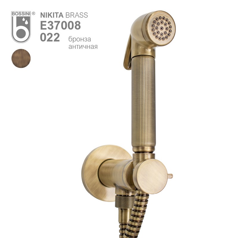 Гигиенический душ со смесителем Bossini Nikita E37008B Бронза (комплект)