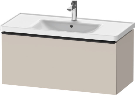 Тумба подвесная под раковину DURAVIT D-Neo DE425609191 984 мм х 452 мм, с одним выдвижным ящиком, серо-коричневый матовый