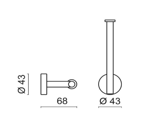 Подвесной держатель запасного рулона туалетной бумаги из стали AISI304 BOSSINI Inox Line V50404.075 цвет Матовая нержавеющая сталь