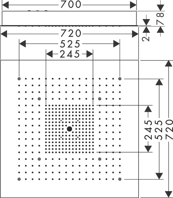 Верхний душ AXOR Starck ShowerCollection 10625800 Под сталь