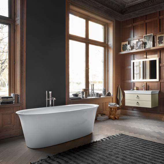 Отдельно стоящая ванна Duravit White Tulip 700469000000000 1800 мм х 900 мм, c двумя наклонами для спины, с бесшовной панелью и рамой, белая