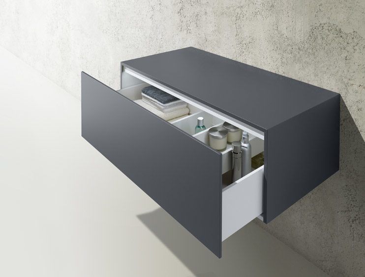 Боковая тумба KEUCO EDITION 11 31324 390000 с одним выдвижным фронтом, корпус/фасад структурный лак, антрацит