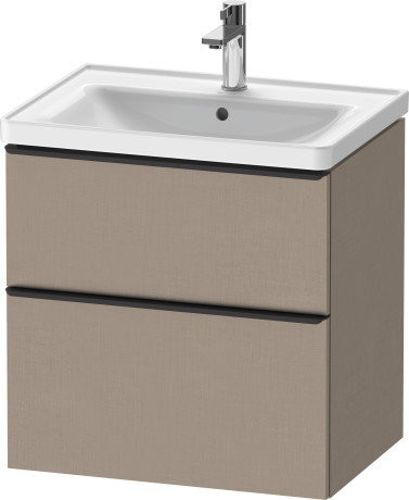 Тумба подвесная под раковину DURAVIT D-Neo DE435407575 634 мм х 452 мм, с выдвижным ящиком и выдвижным отделением, лён