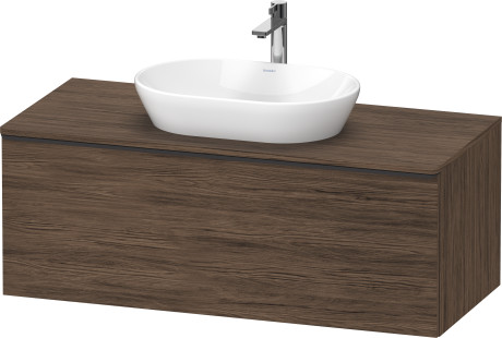 Тумба подвесная под раковину DURAVIT D-Neo DE494902121 1200 мм х 550 мм, с 1 выдвижным ящиком и консолью, орех тёмный
