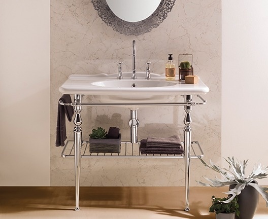 Напольная металлическая консоль для раковины GLOBO PAESTUM PATC23 530 мм х 1000 мм х 820 мм, хром